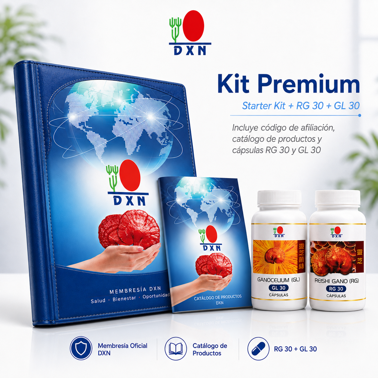 Kit Premium Starter Kit +1 Frasco de RG de 30 Cápsulas + 1 Frasco de GL de 30 Cápsulas